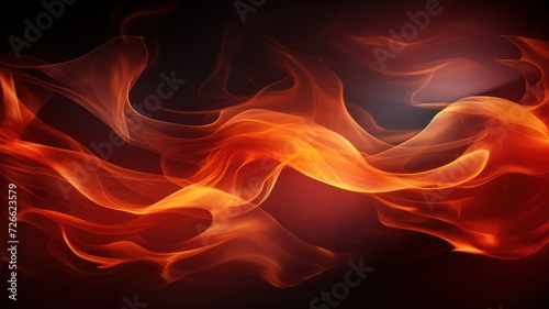 Abstract red and orange smoke wave with shadows fier texture background. 