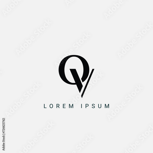 Letter QV and VQ monogram initial logo, geometric, modern, gradient, grid logo