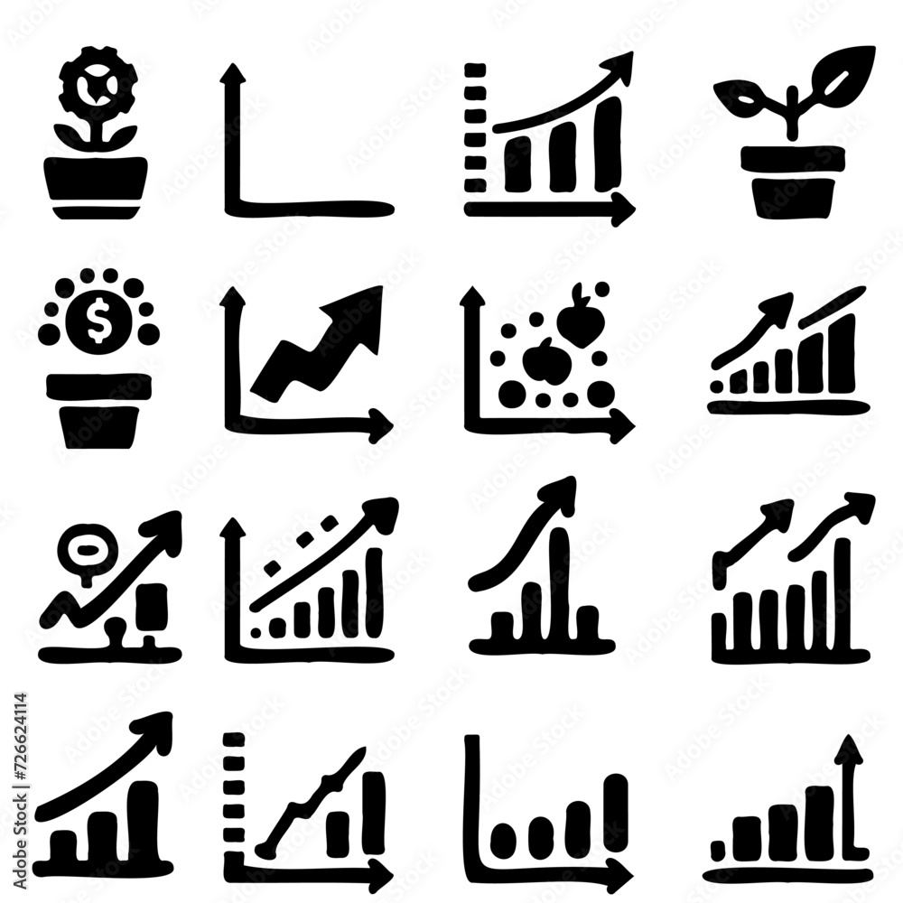 sketch Big set business icons. Vector Illustration can be used in