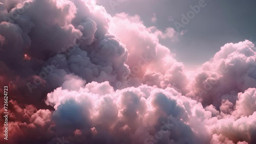 Ethereal clouds in a constant state of transformation. Abstract motion background photo
