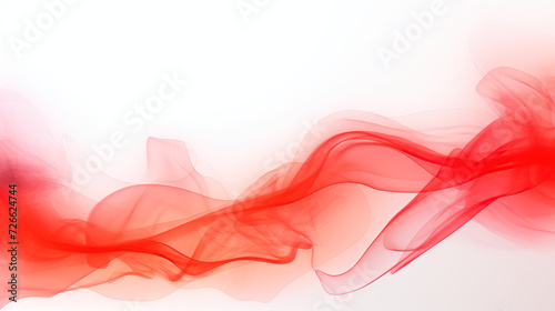 Abstract red smoke flames on white background, copy space