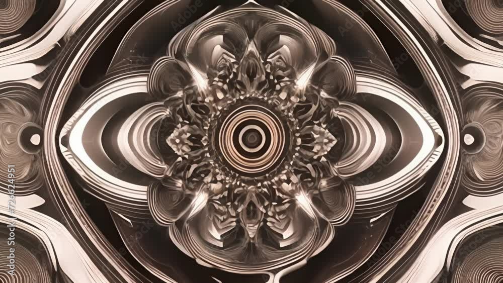 A symmetrical pattern that rotates and shifts revealing new layers of ...