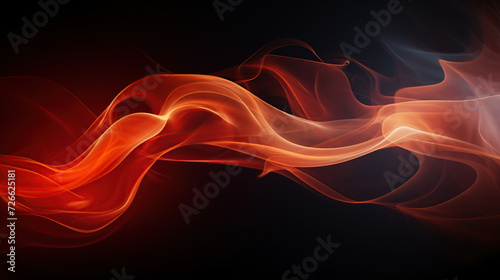Abstract red smoke flames on white background, copy space