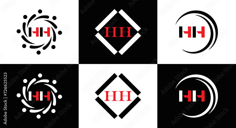 HH logo. H H design. WhitE HH letter. HH, H H letter logo SET design. Initial letter HH linked circle uppercase monogram logo. H H letter logo SET vector design. HH letter logo design
HH logo. H H design. WhitE HH letter. HH, H H letter logo SET design. Initial letter HH linked circle uppercase monogram logo. H H letter logo SET vector design. HH letter logo design