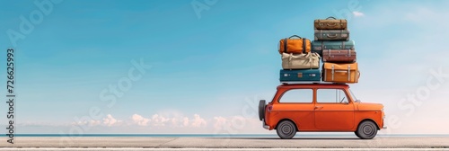 Wallpaper Mural Car full of suitcases and bags to go on summer vacation Torontodigital.ca