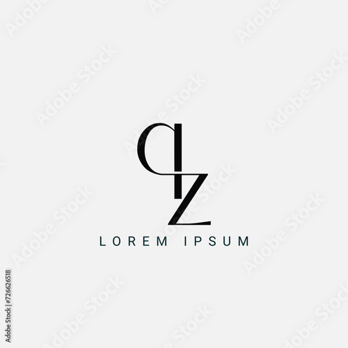 Letter QZ and ZQ monogram initial logo, geometric, modern, gradient, grid logo