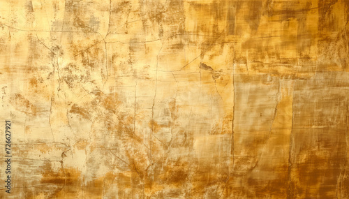 golden cracked wall paint texture background with layers of different shades of yellow