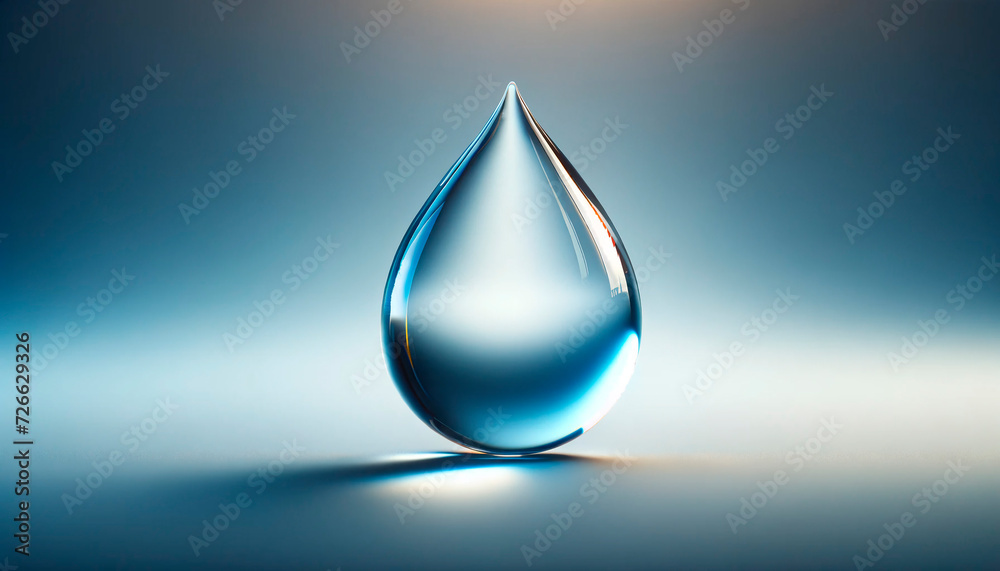 A realistic depiction of a water droplet without any text. A realistic depiction of a water droplet without any text.