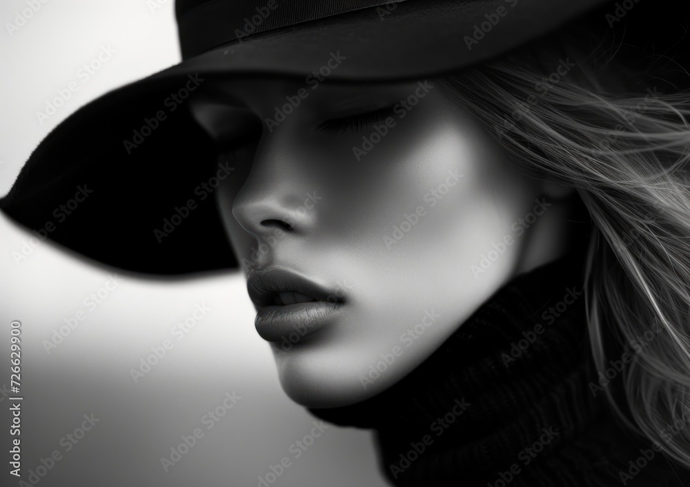 Elegant Lady with a Black Hat, A Woman's Mysterious Gaze, Sleeping Beauty in a Black Hat, The Enigma of a Sleeping Woman. Elegant Lady with a Black Hat, A Woman's Mysterious Gaze, Sleeping Beauty in a Black Hat, The Enigma of a Sleeping Woman.