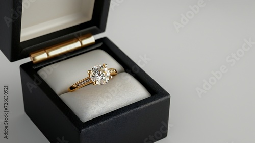 Gold diamond ring presented in stylish black box © Aina Tahir