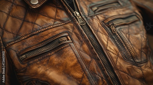 Crafted Elegance: A Close-Up of Leather's Rugged Beauty