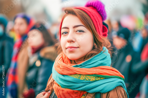 Women involved in activism, demonstrations or projects promoting gender equality, March, international women's day