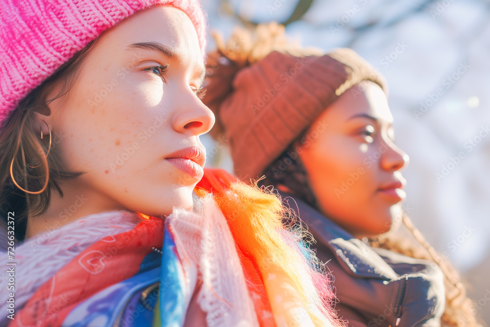 Obraz premium Women involved in activism, demonstrations or projects promoting gender equality, March, international women's day