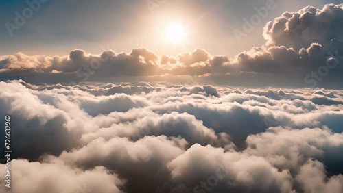 A sea of highaltitude clouds creating a mesmerizing panorama photo