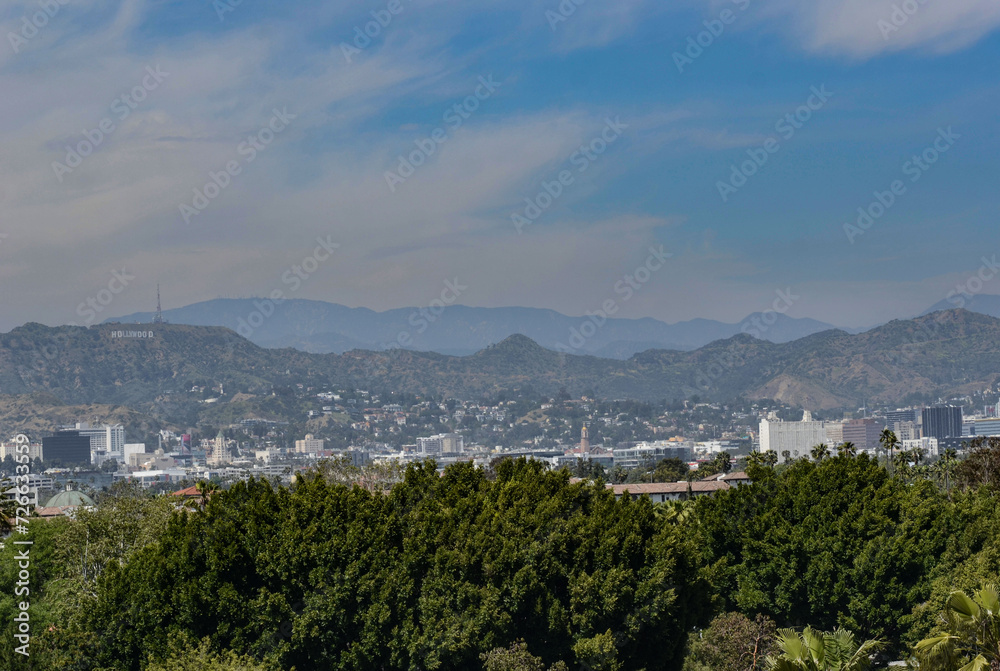California USA May 17, 2023 Los Angeles view of Los Angeles from the observation deck of the movie museum