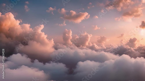 A dreamy atmosphere takes over at twilight with the clouds serving as a canvas for the soft pastel tones of the sky. photo