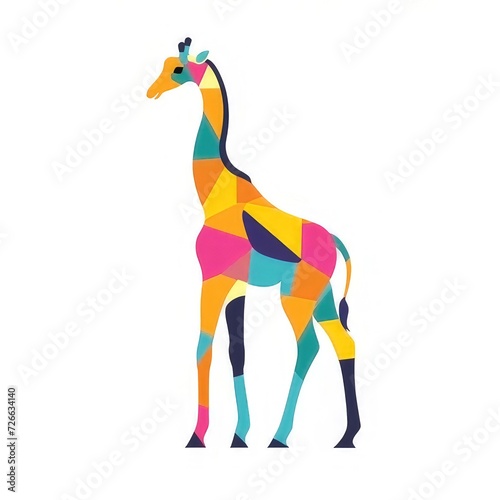 wild giraffe design logo with a minimalistic and vector-style aesthetic 