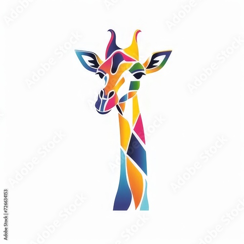 wild giraffe design logo with a minimalistic and vector-style aesthetic 