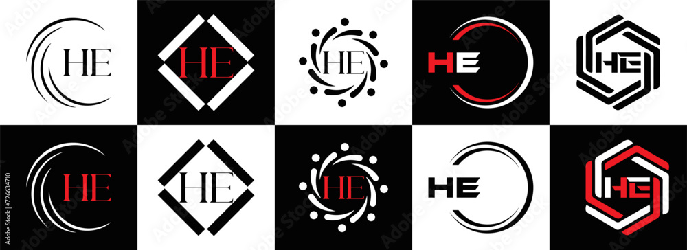HE logo. H E design. White HE letter. HE, H E letter logo SET design. Initial letter EE linked circle uppercase monogram logo. H E letter logo SET vector design. HE letter logo design
HE logo. H E design. White HE letter. HE, H E letter logo SET design. Initial letter EE linked circle uppercase monogram logo. H E letter logo SET vector design. HE letter logo design