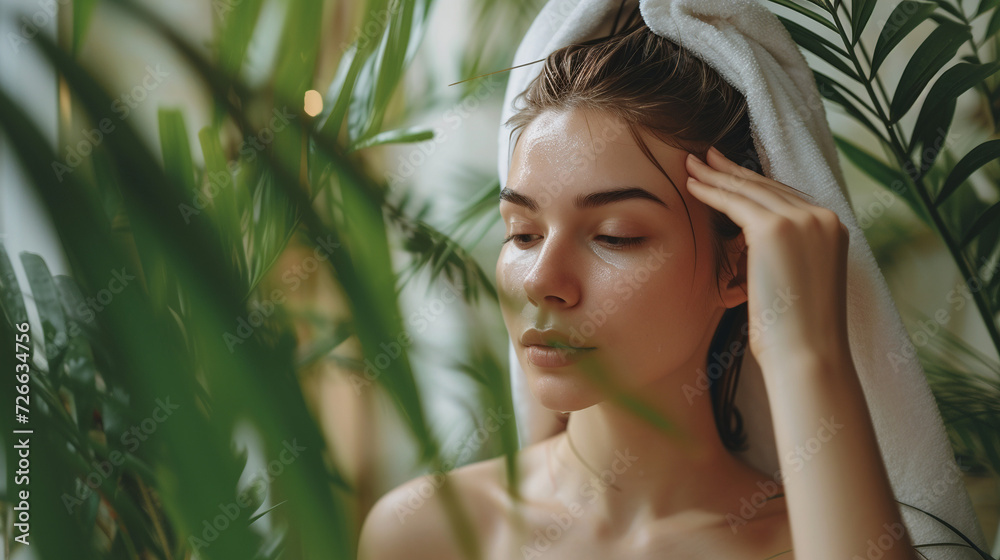 Woman relaxing in spa. Woman relaxing in spa.