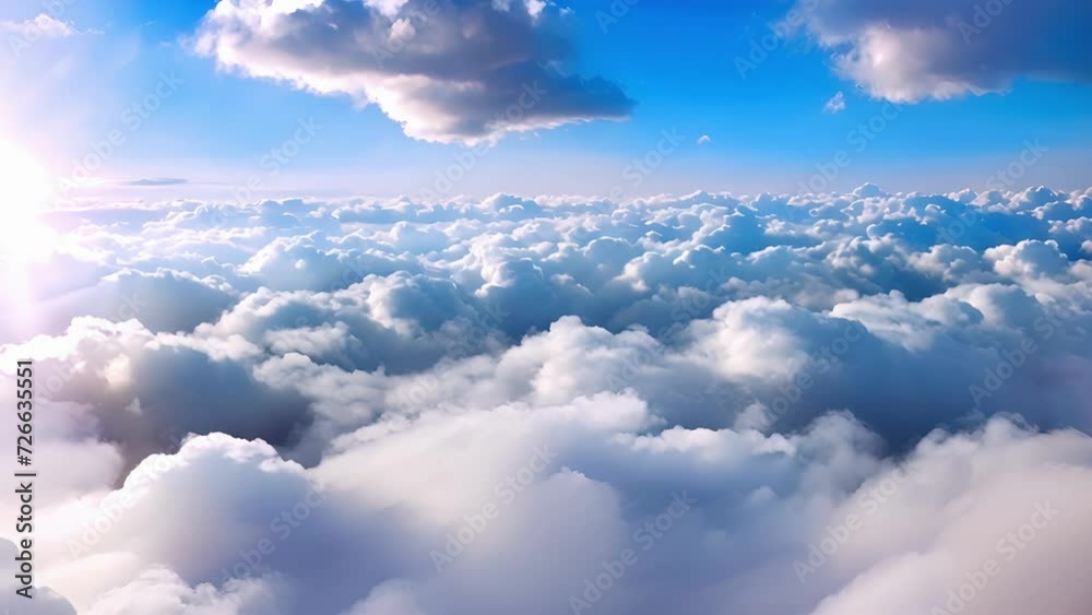 Inverted skies clouds below clear blue above. Inverted skies clouds below clear blue above.