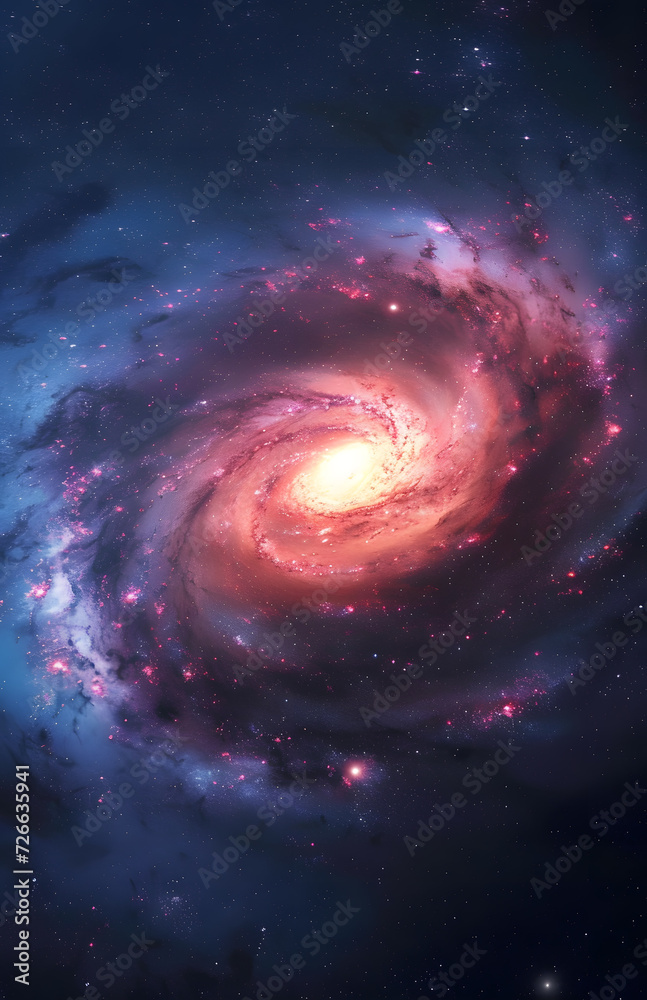 Mystical beautiful space. Unforgettable diverse space background , Spiral galaxy in deep space