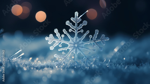 Festive snowflake background with beautiful design and space for text