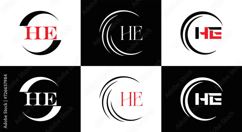 HE logo. H E design. White HE letter. HE, H E letter logo SET design. Initial letter EE linked circle uppercase monogram logo. H E letter logo SET vector design. HE letter logo design
HE logo. H E design. White HE letter. HE, H E letter logo SET design. Initial letter EE linked circle uppercase monogram logo. H E letter logo SET vector design. HE letter logo design