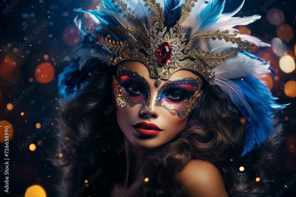 woman in carnival mask