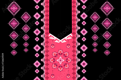 Neckline embroidery luxury traditional pattern. Ethnic geometric Victorian style design for fabric, texture, textile, element, collar decoration, border elements, necklace, printing, illustration