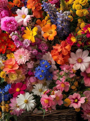 a large basket of flowers in