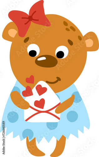 A valentine bear with an envelope