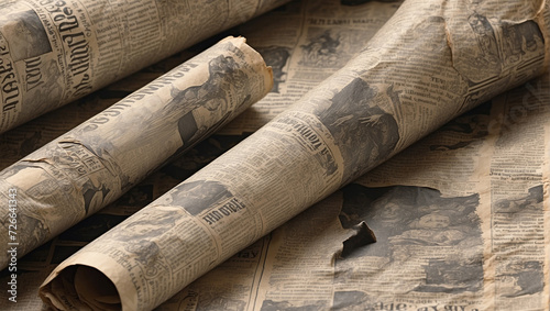 Old folded newspaper background