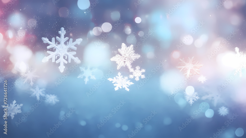 Festive snowflake background with beautiful design and space for text