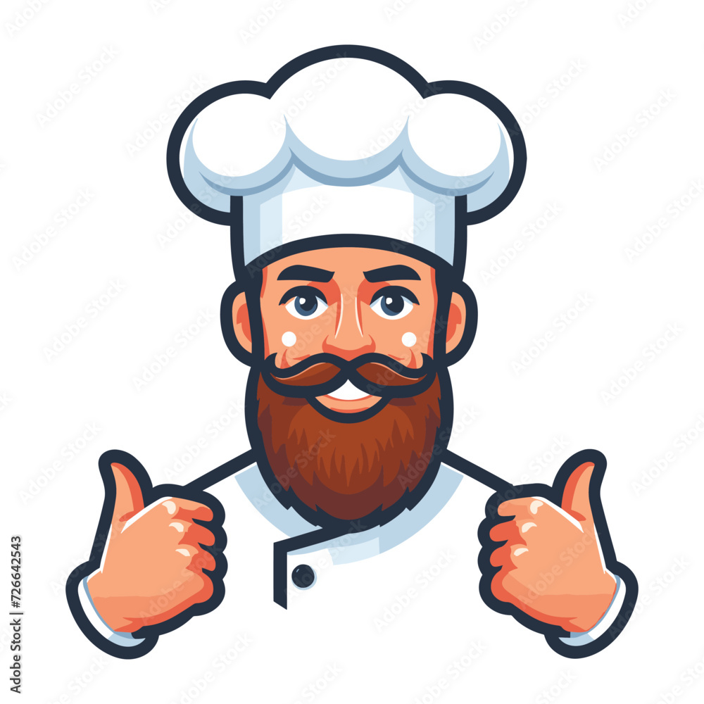 Man chef character vector Illustration, suitable for restaurant, cafe, food, eat, shop, trade, cook mascot logo isolated on white background. Man chef character vector Illustration, suitable for restaurant, cafe, food, eat, shop, trade, cook mascot logo isolated on white background.