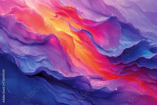 Layers of rich and intense colors intertwine, forming a maximalist representation of interconnected emotions, where each hue tells a unique story in this abstract visual narrative. Generative Ai.