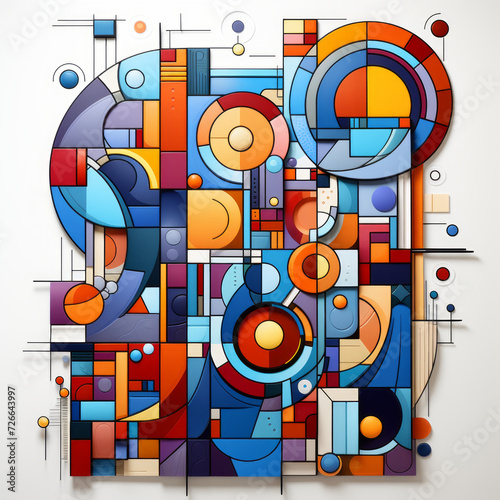 Abstract Geometric Composition with Vibrant Colors


