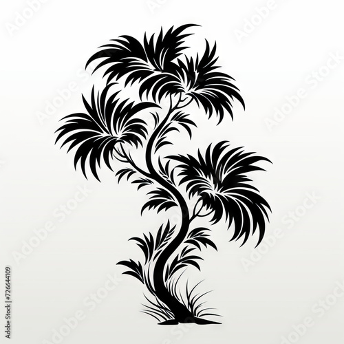 Silhouette of Tropical Palm Tree