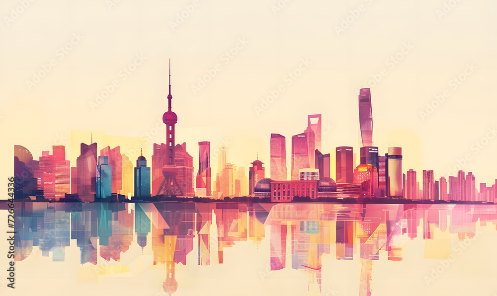 Obraz premium Night of Lujiazui, Shanghai cityscape