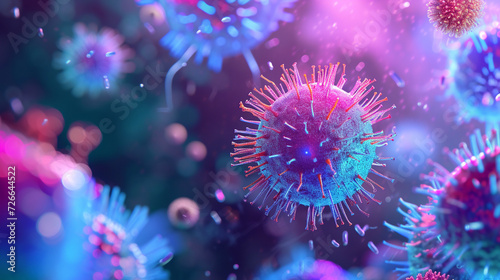 Viruses and bacterias macro abstract background.  © Vika art