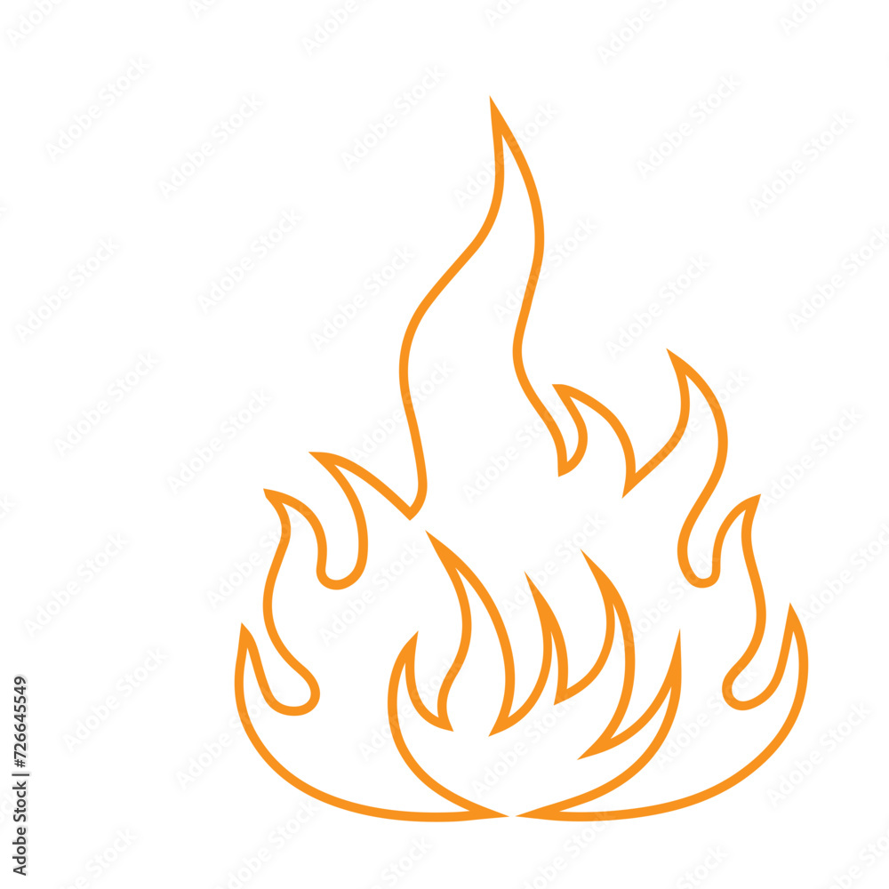 line fire flame icon set line fire flame icon set