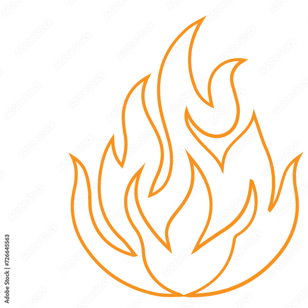 line fire flame icon set line fire flame icon set
