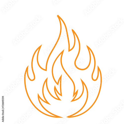 line fire flame icon set