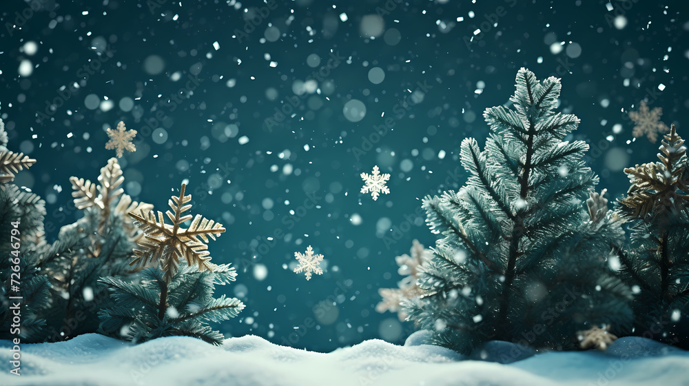 Festive snowflake background with beautiful design and space for text