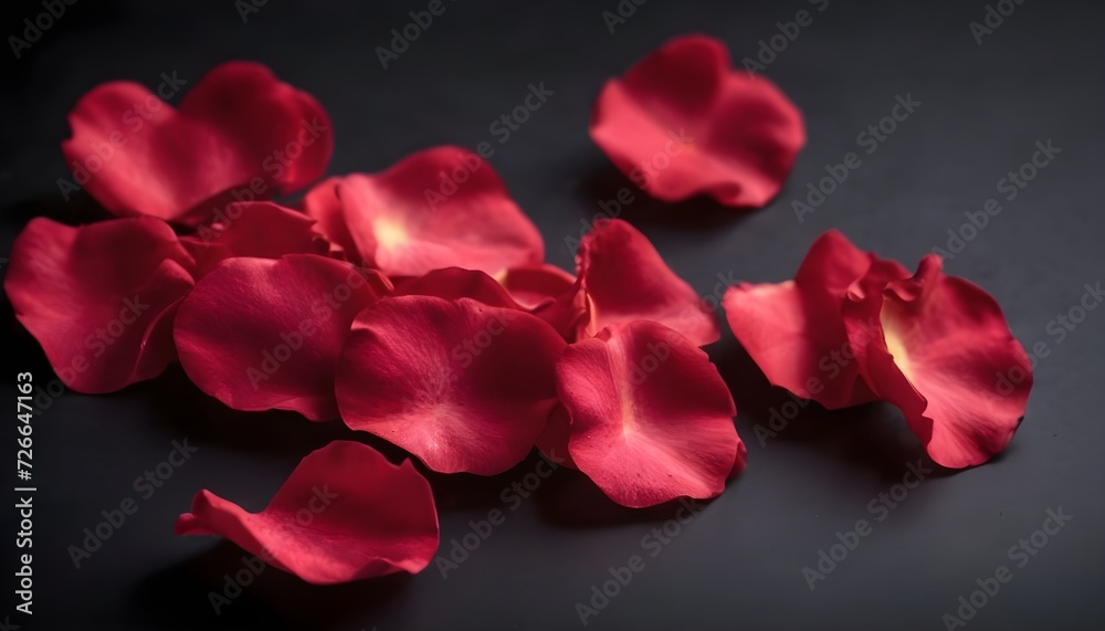 Closeup of red rose petals, dark background Closeup of red rose petals, dark background