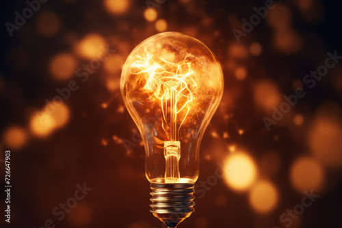A lightbulb sparking with electricity, symbolizing the moment of inspiration that ignites a revolutionary idea. Generative Ai.