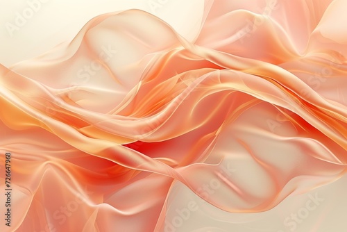 Gentle undulating waves in soft peach and white tones