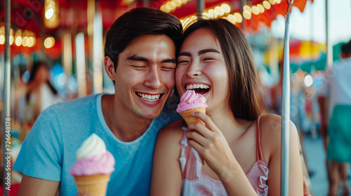 Sweet Summer Smiles: Couple's Ice Cream Extravaganza