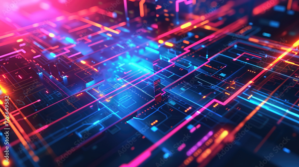 Dynamic abstract technology background  illustration.