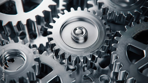 Shiny gears as a technological background.
